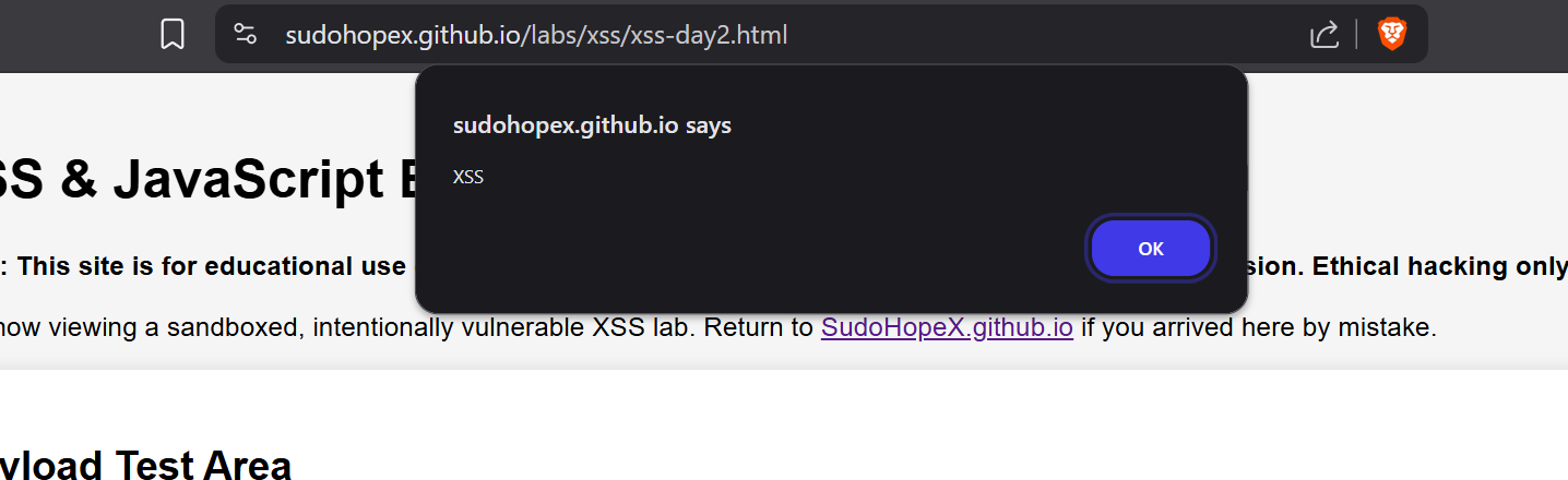 XSS Alert Pop-up